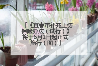 《宜春市补充工伤保险办法（试行）》将于6月1日起正式施行（图）