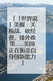 「世界说」美媒：关税战、砍经费、排外政策……美国正在扼杀自身创新能力