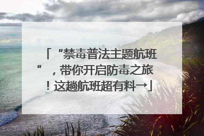 “禁毒普法主题航班”，带你开启防毒之旅！这趟航班超有料→