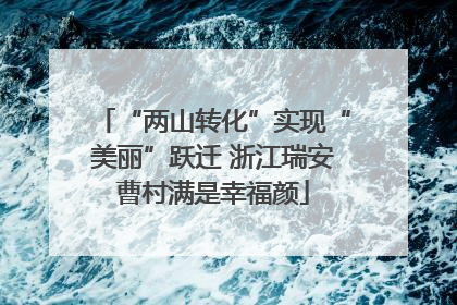 “两山转化”实现“美丽”跃迁 浙江瑞安曹村满是幸福颜