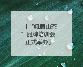 “峨眉山茶”品牌培训会正式举办