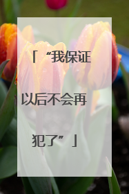 “我保证以后不会再犯了”