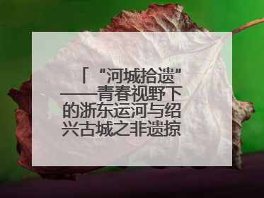 “河城拾遗”——青春视野下的浙东运河与绍兴古城之非遗掠影暨浙江传媒学院小学期来绍