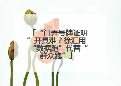 “门弄号牌证明”开具难？徐汇用“数据跑”代替“群众跑”