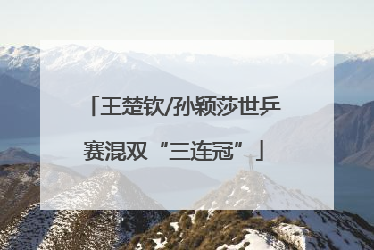 王楚钦/孙颖莎世乒赛混双“三连冠”