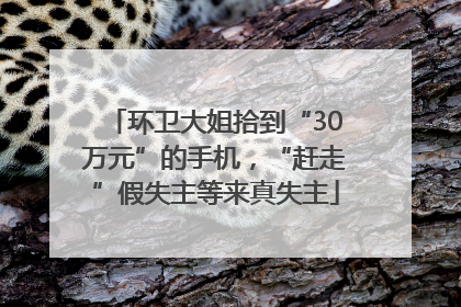 环卫大姐拾到“30万元”的手机，“赶走”假失主等来真失主