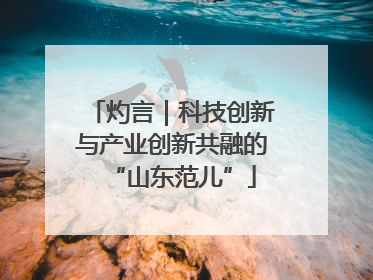 灼言｜科技创新与产业创新共融的“山东范儿”