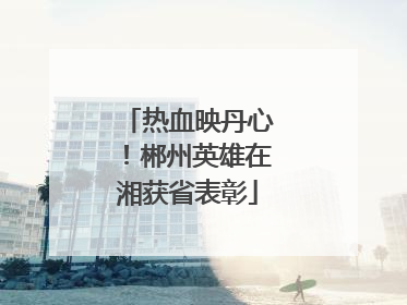 热血映丹心！郴州英雄在湘获省表彰