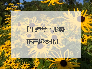牛弹琴：形势正在起变化