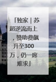 独家｜苏超逆流而上，赞助费飙升至300万，仍一席难求