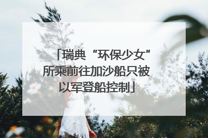 瑞典“环保少女”所乘前往加沙船只被以军登船控制