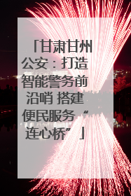 甘肃甘州公安：打造智能警务前沿哨 搭建便民服务“连心桥”