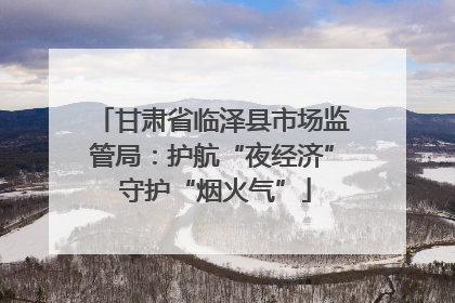 甘肃省临泽县市场监管局：护航“夜经济” 守护“烟火气”
