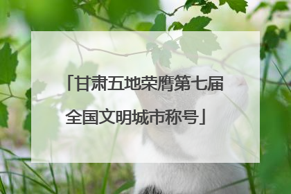 甘肃五地荣膺第七届全国文明城市称号