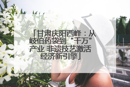 甘肃庆阳西峰：从岐伯药袋到“千万”产业 非遗技艺激活经济新引擎