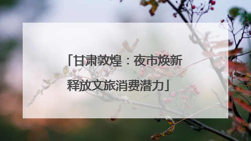 甘肃敦煌：夜市焕新释放文旅消费潜力