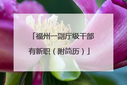 福州一副厅级干部有新职（附简历）