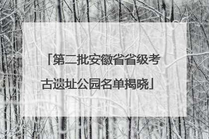 第二批安徽省省级考古遗址公园名单揭晓