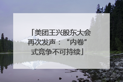美团王兴股东大会再次发声：“内卷”式竞争不可持续