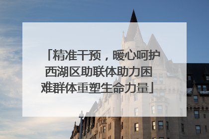 精准干预，暖心呵护 西湖区助联体助力困难群体重塑生命力量