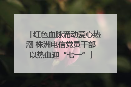 红色血脉涌动爱心热潮 株洲电信党员干部以热血迎“七一”
