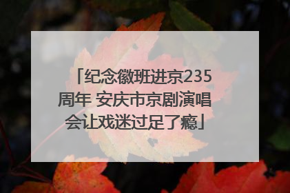 纪念徽班进京235周年 安庆市京剧演唱会让戏迷过足了瘾
