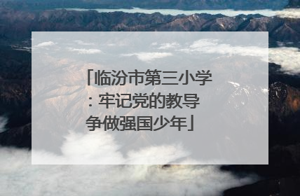 临汾市第三小学：牢记党的教导 争做强国少年
