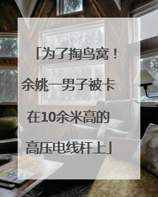 为了掏鸟窝！余姚一男子被卡在10余米高的高压电线杆上