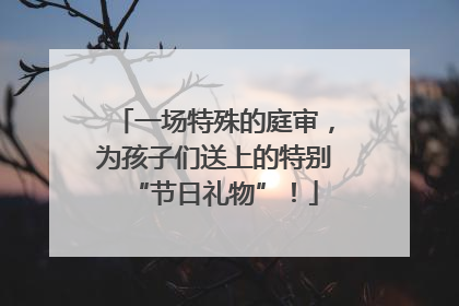 一场特殊的庭审，为孩子们送上的特别“节日礼物”！