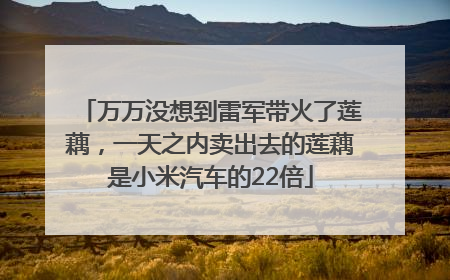 万万没想到雷军带火了莲藕，一天之内卖出去的莲藕是小米汽车的22倍