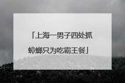 上海一男子四处抓蟑螂只为吃霸王餐