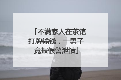 不满家人在茶馆打牌输钱，一男子竟报假警泄愤