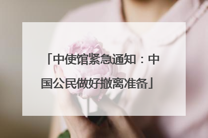 中使馆紧急通知：中国公民做好撤离准备