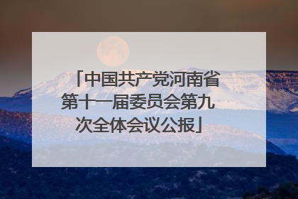 中国共产党河南省第十一届委员会第九次全体会议公报