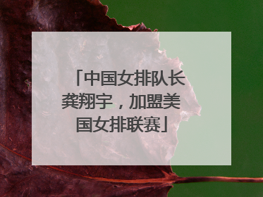 中国女排队长龚翔宇，加盟美国女排联赛