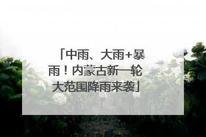 中雨、大雨+暴雨！内蒙古新一轮大范围降雨来袭
