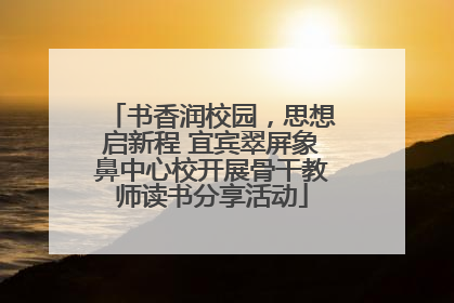 书香润校园，思想启新程 宜宾翠屏象鼻中心校开展骨干教师读书分享活动