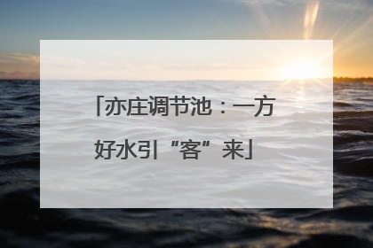 亦庄调节池：一方好水引“客”来