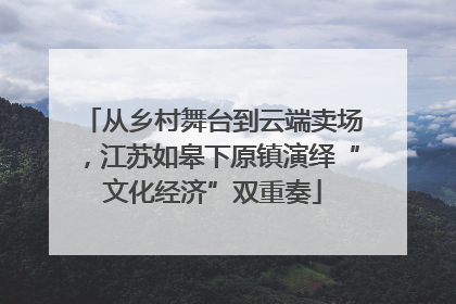 从乡村舞台到云端卖场，江苏如皋下原镇演绎“文化经济”双重奏