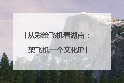 从彩绘飞机看湖南：一架飞机一个文化IP