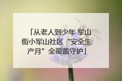 从老人到少年 军山街小军山社区“安全生产月”全覆盖守护