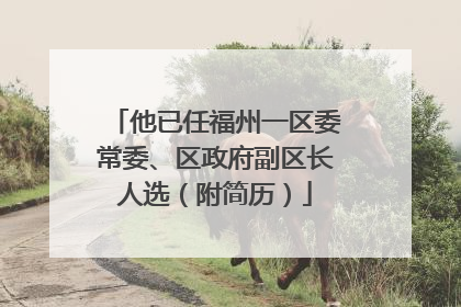 他已任福州一区委常委、区政府副区长人选（附简历）