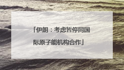 伊朗：考虑暂停同国际原子能机构合作