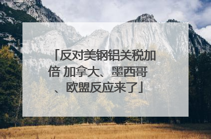 反对美钢铝关税加倍 加拿大、墨西哥、欧盟反应来了