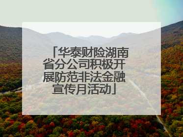 华泰财险湖南省分公司积极开展防范非法金融宣传月活动