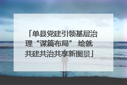 单县党建引领基层治理“谋篇布局” 绘就共建共治共享新图景