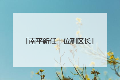 南平新任一位副区长