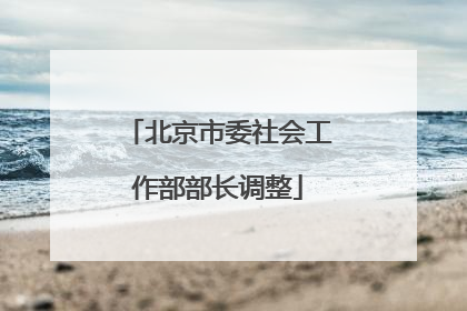 北京市委社会工作部部长调整
