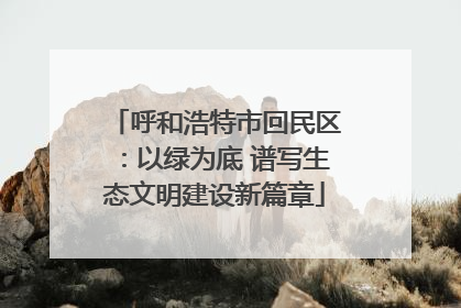 呼和浩特市回民区：以绿为底 谱写生态文明建设新篇章