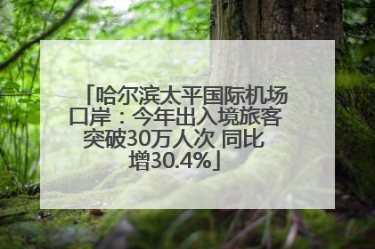 哈尔滨太平国际机场口岸：今年出入境旅客突破30万人次 同比增30.4%